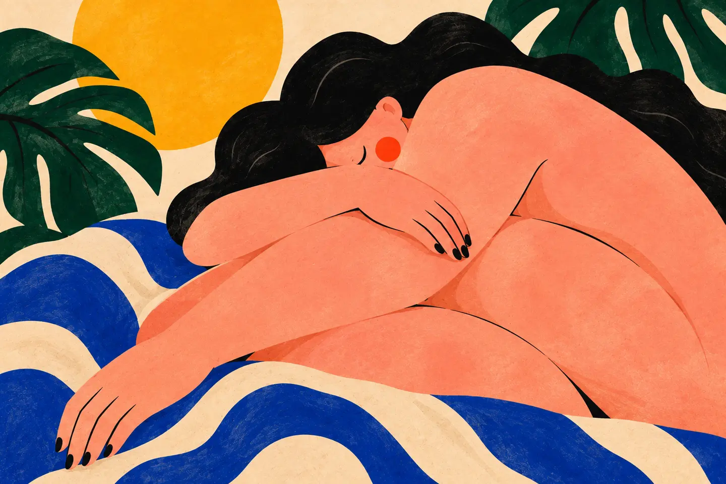 Illustrated close-up of therapeutic massage